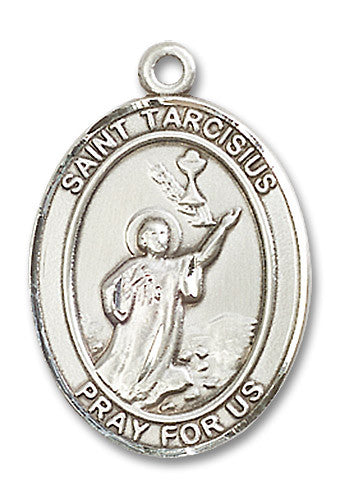 Extel Large Oval Sterling Silver St. Tarcisius Medal, Made in USA