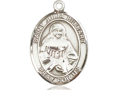 Extel Large Oval Pewter St. Julia Billiart Medal, Made in USA