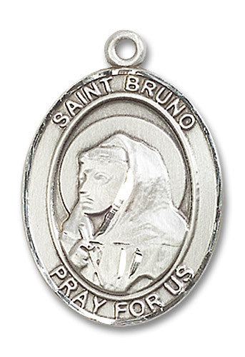 Extel Large Oval Sterling Silver St. Bruno Medal, Made in USA