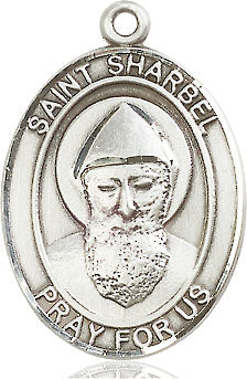 Extel Large Oval Sterling Silver St. Sharbel Medal, Made in USA