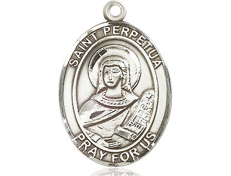 Extel Large Oval Pewter St. Perpetua Medal, Made in USA