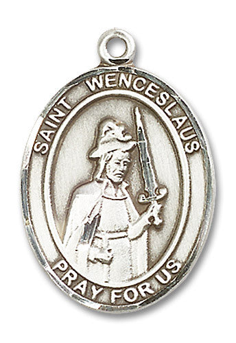 Extel Large Oval Sterling Silver St. Wenceslaus Medal, Made in USA