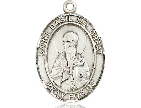 Extel Large Oval Pewter St. Basil the Great Medal, Made in USA