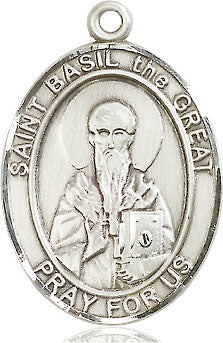 Extel Large Oval Pewter St. Basil the Great Medal, Made in USA