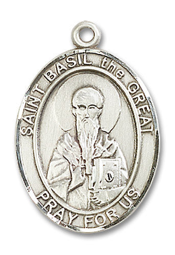 Extel Large Oval Sterling Silver St. Basil the Great Medal, Made in USA