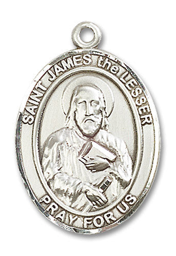 Extel Large Oval Sterling Silver St. James the Lesser Medal, Made in USA