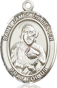 Extel Large Oval Sterling Silver St. James the Lesser Medal, Made in USA