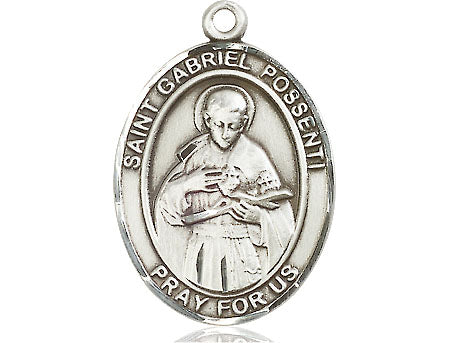 Extel Large Oval Pewter St. Gabriel Possenti Medal, Made in USA