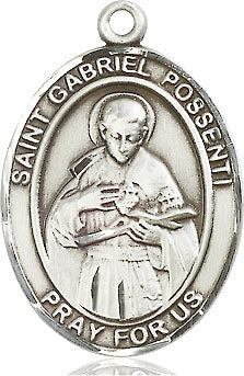 Extel Large Oval Pewter St. Gabriel Possenti Medal, Made in USA