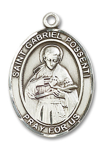 Extel Large Oval Sterling Silver St. Gabriel Possenti Medal, Made in USA