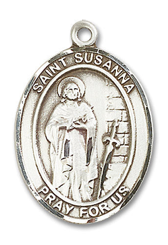 Extel Large Oval Sterling Silver St. Susanna Medal, Made in USA