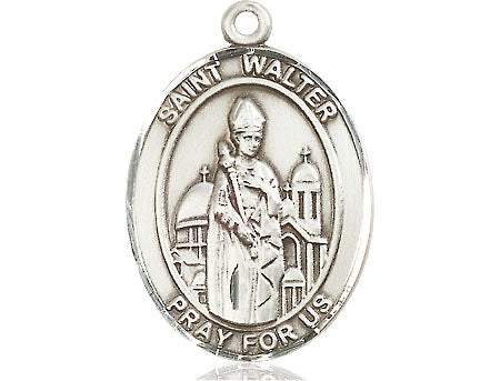 Extel Large Oval Pewter St. Walter of Pontnoise Medal, Made in USA