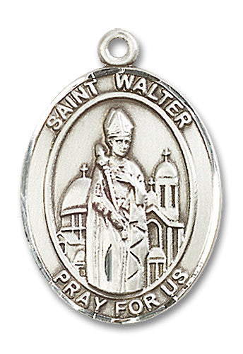 Extel Large Oval Sterling Silver St. Walter of Pontnoise Medal, Made in USA