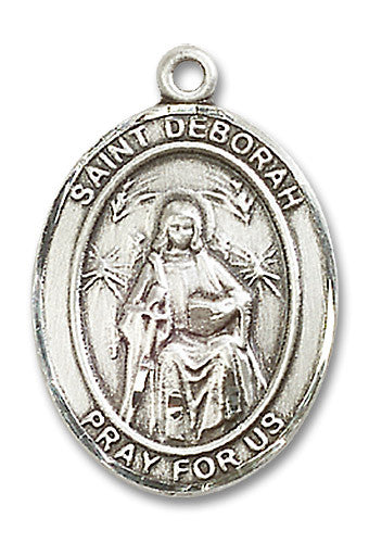 Extel Large Oval Sterling Silver St. Deborah Medal, Made in USA