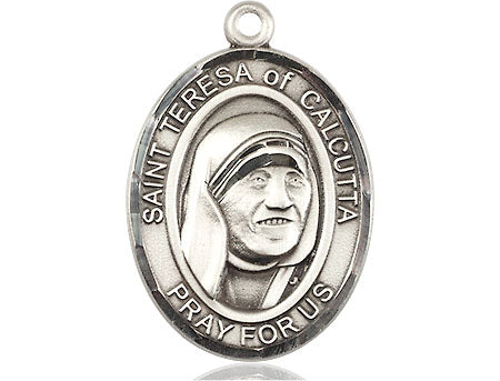 Extel Large Oval Pewter Saint Teresa of Calcutta Medal, Made in USA