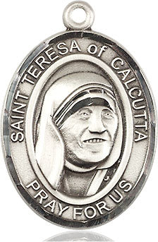 Extel Large Oval Pewter Saint Teresa of Calcutta Medal, Made in USA