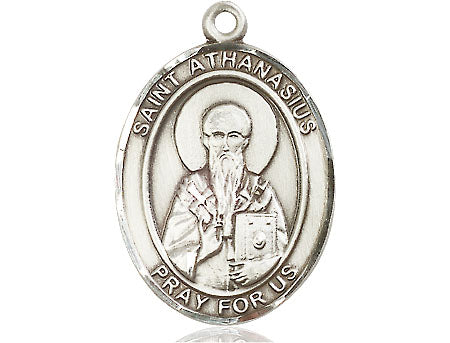 Extel Large Oval Pewter St. Athanasius Medal, Made in USA