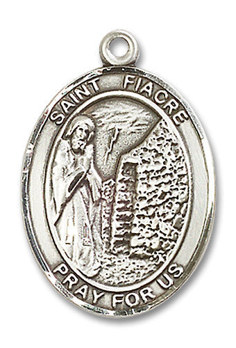 Extel Large Oval Sterling Silver St. Fiacre Medal, Made in USA