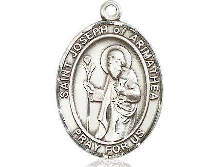 Extel Large Oval Pewter St. Joseph of Arimathea Medal, Made in USA