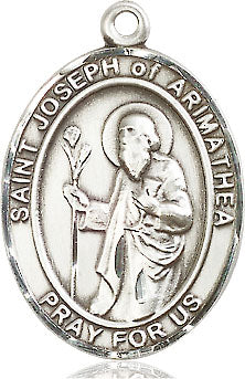 Extel Large Oval Pewter St. Joseph of Arimathea Medal, Made in USA