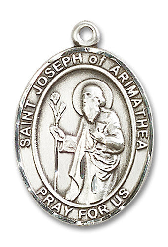 Extel Large Oval Sterling Silver St. Joseph of Arimathea Medal, Made in USA