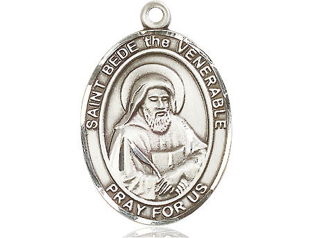 Extel Large Oval Pewter St. Bede the Venerable Medal, Made in USA