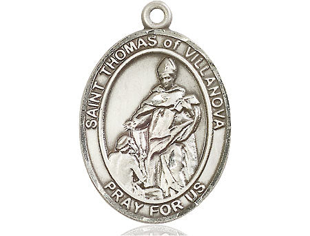 Extel Large Oval Pewter St. Thomas of Villanova Medal, Made in USA