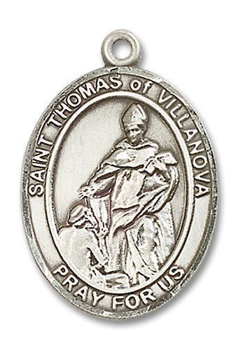 Extel Large Oval Sterling Silver St. Thomas of Villanova Medal, Made in USA