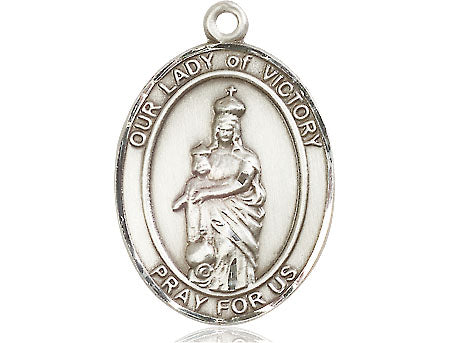 Extel Large Oval Pewter Our Lady of Victory Medal