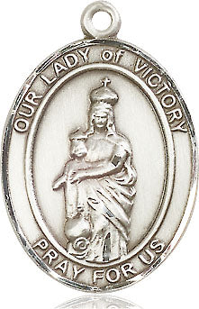 Extel Large Oval Pewter Our Lady of Victory Medal