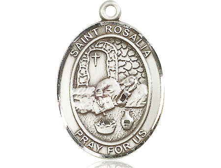 Extel Large Oval Pewter St. Rosalia Medal, Made in USA