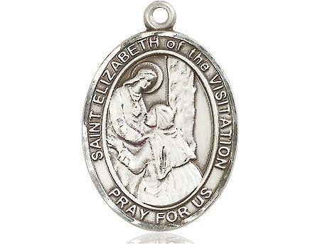 Extel Large Oval Pewter St. Elizabeth of the Visitation Medal, Made in USA