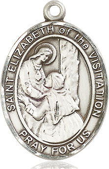 Extel Large Oval Pewter St. Elizabeth of the Visitation Medal, Made in USA