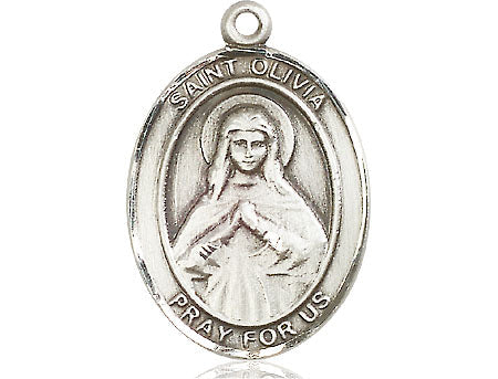 Extel Large Oval  Pewter St. Olivia Medal, Made in USA