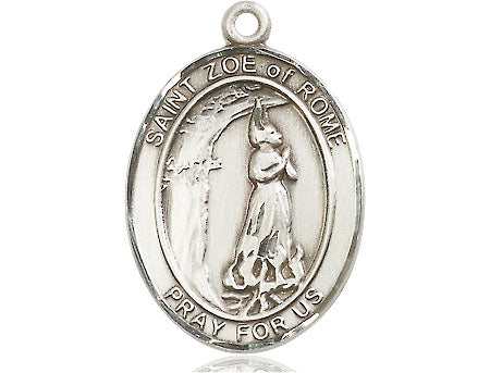 Extel Large Oval Pewter St. Zoe of Rome Medal, Made in USA