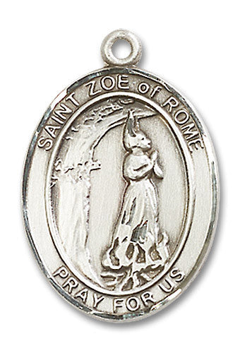 Extel Large Oval Sterling Silver St. Zoe of Rome Medal, Made in USA