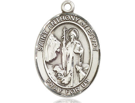 Extel Large Oval Pewter St. Anthony of Egypt Medal, Made in USA