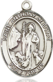 Extel Large Oval Pewter St. Anthony of Egypt Medal, Made in USA