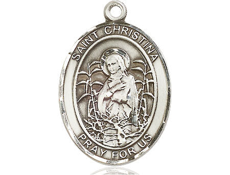 Extel Large Oval Pewter St. Christina the Astonishing Medal, Made in USA