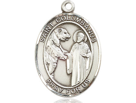 Extel Large Oval Pewter St. Columbanus Medal, Made in USA