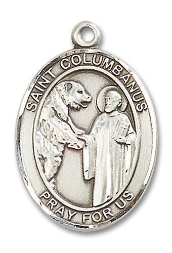 Extel Large Oval Sterling Silver St. Columbanus Medal, Made in USA