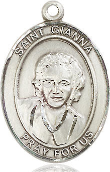 Extel Large Oval Pewter St. Gianna Medal, Made in USA