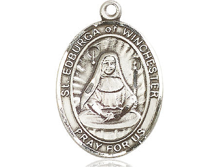 Extel Large Oval Pewter St. Edburga of Winchester Medal, Made in USA