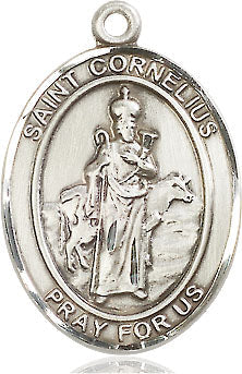 Extel Large Oval Pewter St. Cornelius Medal, Made in USA