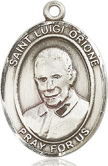 Extel Large Oval Pewter St. Luigi Orione Medal, Made in USA