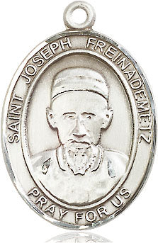 Extel Large Oval Pewter St. Joseph Freinademetz Medal, Made in USA