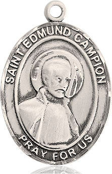 Extel Large Oval Pewter St. Edmund Campion Medal, Made in USA