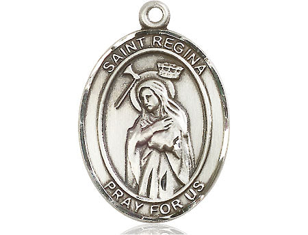 Extel Large Oval Pewter St. Regina Medal, Made in USA