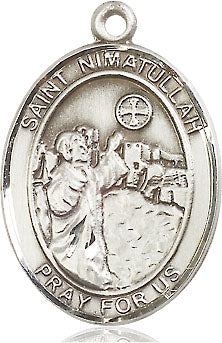 Extel Large Oval Pewter St. Nimatullah Medal, Made in USA