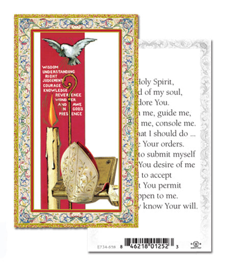 Confirmation Holy Spirit Gold-Stamped Catholic Prayer Card Pack of 100